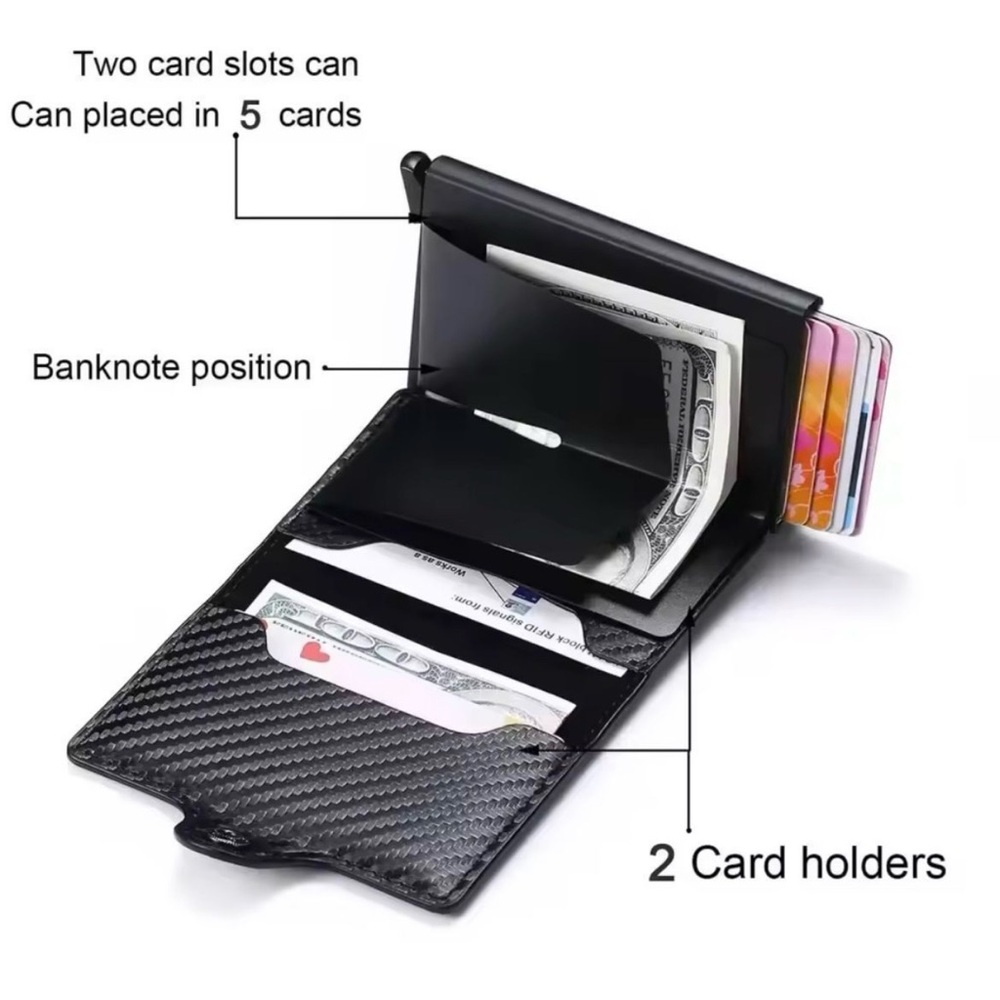 RFID Wallet with Spring Loaded Card Holder